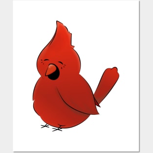 Cardinal Chibi Bird Posters and Art